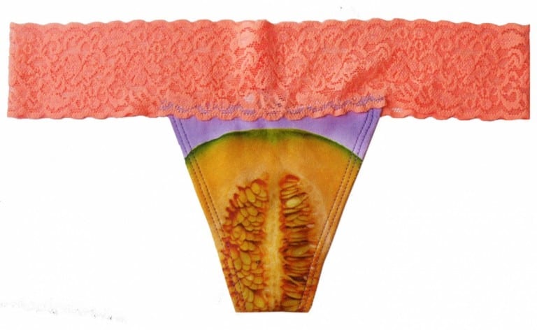 Textile Champion Juicy Melon Pink Lace Thong Gag Gift Idea to Buy