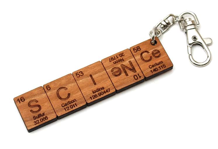 Timber Green Woods Custom Chemistry Element Keychain Perfect Gift Gor Science Lovers