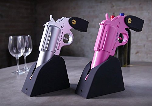 WineOvation Powered Wine Opener Gun Pink and Silver