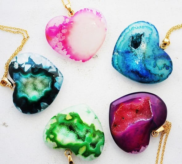 Florange Jewelry Agate Heart Necklace Gift Idea For Teenager Florange Jewelry Agate Heart Necklace Gift Idea For Teenager