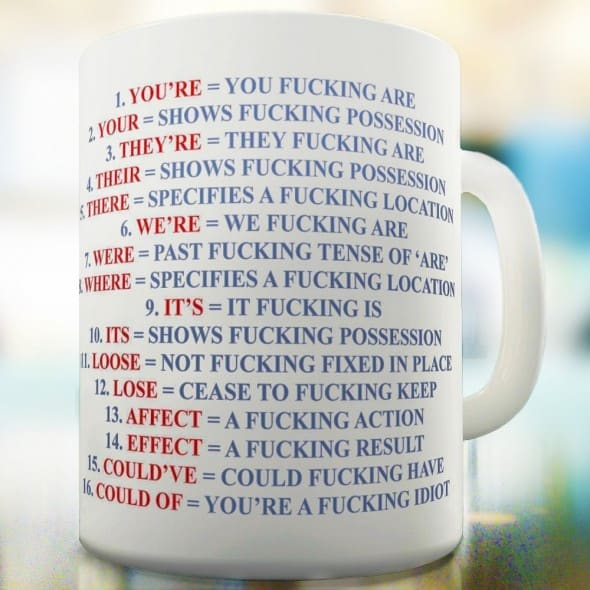 Grammar Expletive and Rude Mug Gift Idea For Friends Grammar Expletive and Rude Mug Gift Idea For Friends