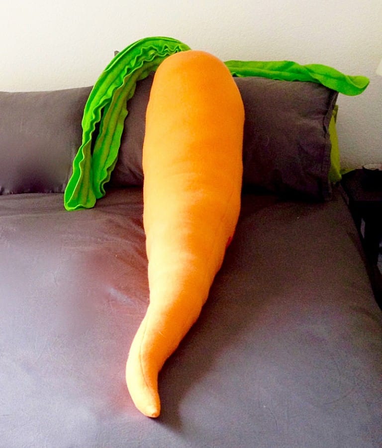 Jumbo Jibbles Giant Carrot Body Pillow Cool Bedroom Accessory