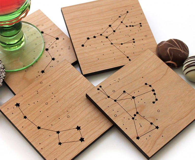 Pepper Sprouts Star Constellations Coaster Buy Unique Wood crafts
