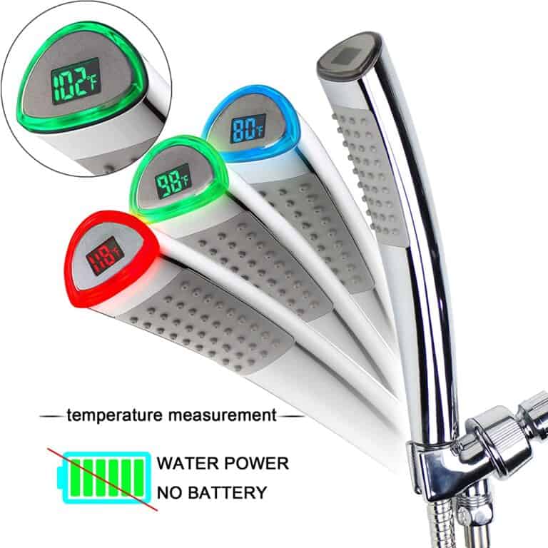 YOO MEE Shower Head with LED Temperature Display No Batteries Needed