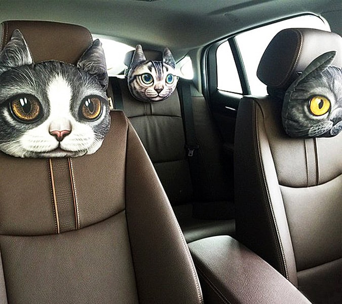 3D Cat Headrest Pillow Gift Idea For Her