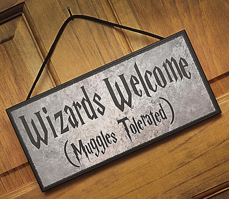 Happy Distraction Wizards Welcome (Muggles Tolerated) Plaque Gift Idea For Kids