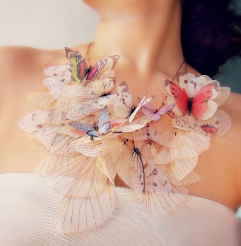 Jewelera Fluttery Butterfly Necklace Cute Summer Accessory