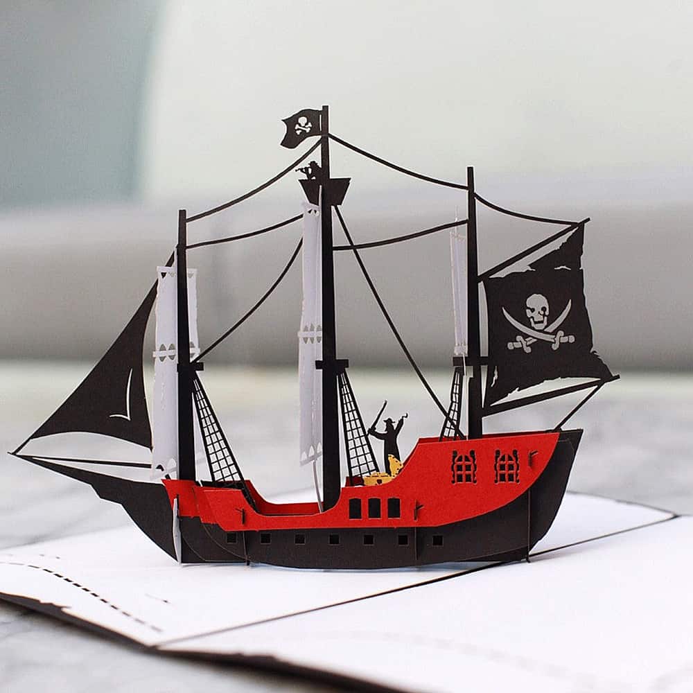 Love Pop Cards Pirate Ship Pop Up Birthday Card