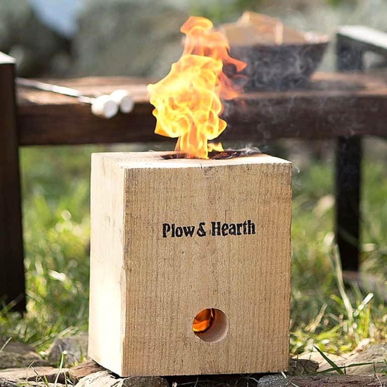 Plow & Hearth Blazing Block Portable Bonfire Gift Idea for Outdoor