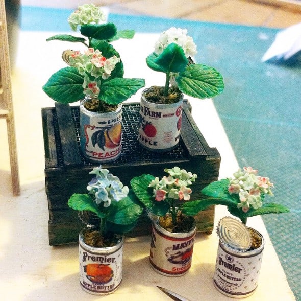 Studio Viola Miniature Clay Flower In A Tiny Can Nice Gift for Her Studio Viola Miniature Clay Flower In A Tiny Can Nice Gift for Her