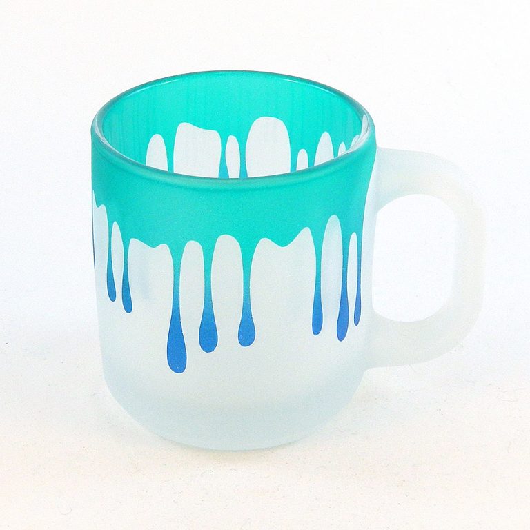 Woodeye Glassware Frosted Style Dripping Coffee Mug Nice Novelty Item