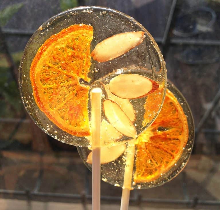 A Secret Forest Italian Bergamot Lollipops With Tangerine Slices & Slivered Almonds Gift for Kids