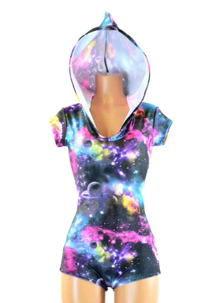Coquetry Clothing UV Glow Galaxy Space Print Hoodie Cool Apparel