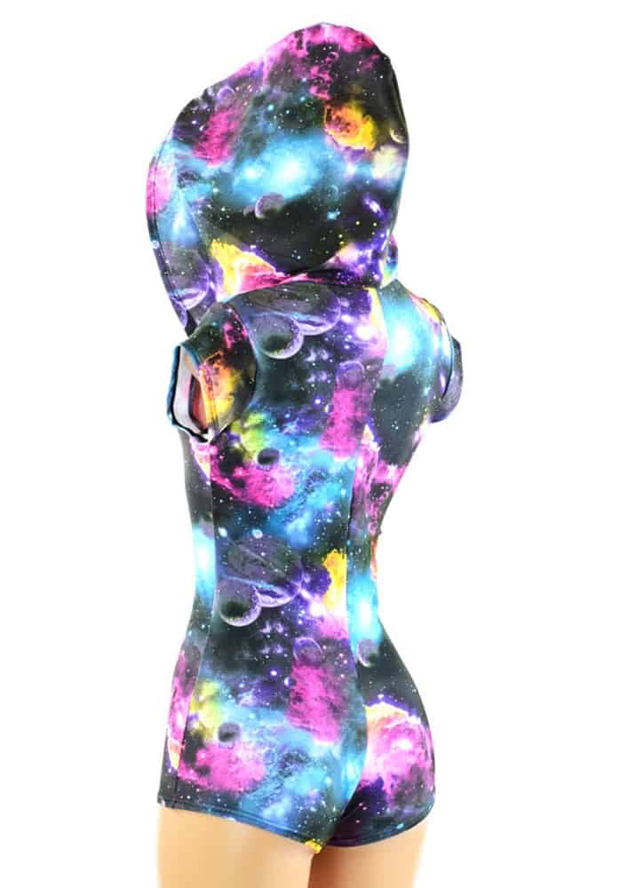 Coquetry Clothing UV Glow Galaxy Space Print Hoodie Good for Fashion