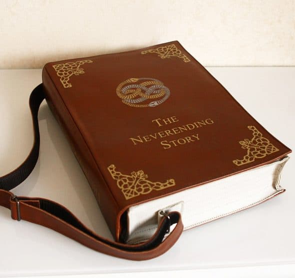 Krukru Studio Neverending Story Leather Book Purse Gift Idea for Her Krukru Studio Neverending Story Leather Book Purse Gift Idea for Her