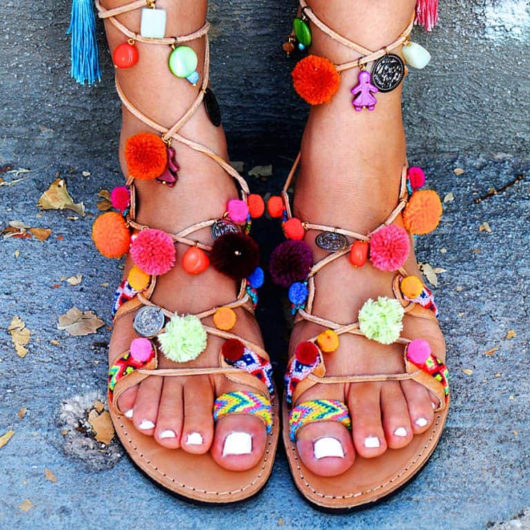 Mabu Gladiator Pom Pom Sandals Gift Idea for Her