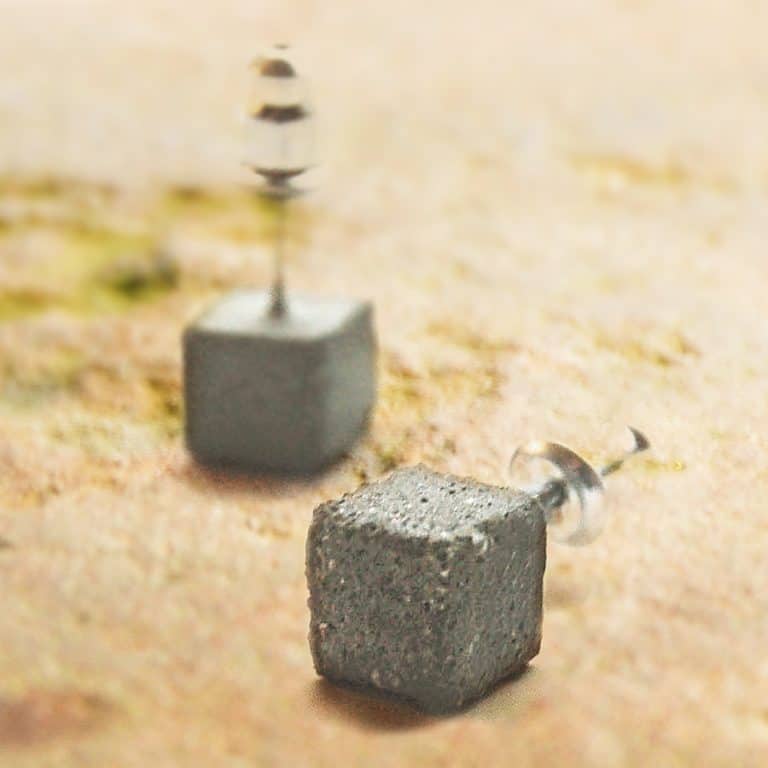 Maple & Mauve Square Concrete Earring Studs Gift Idea for Her