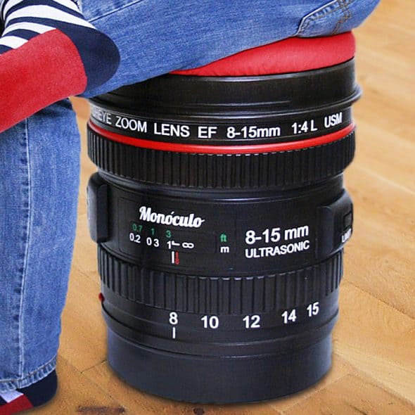 Monoculo Shop Camera Lens Shaped Stool Gift Idea Monoculo Shop Camera Lens Shaped Stool Gift Idea
