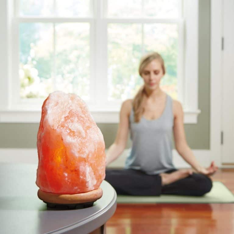 Natural Himalayan Salt Crystal Lamp Yoga Enthusiast Gift Idea