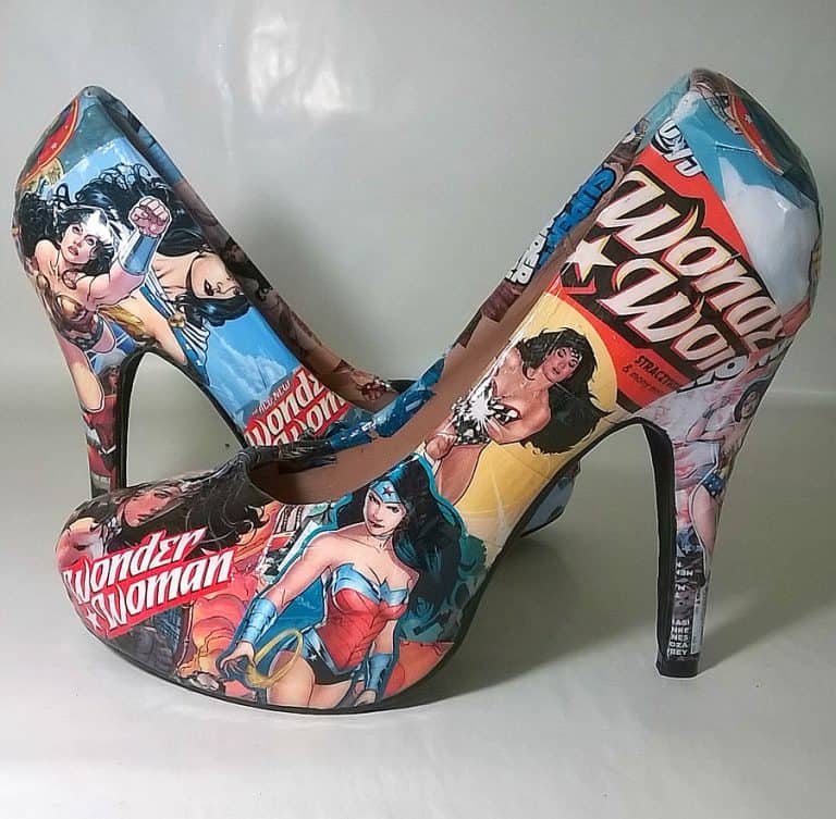 Comic Book Shoe Zone Custom Wonder Woman Heels Beautiful High Heel