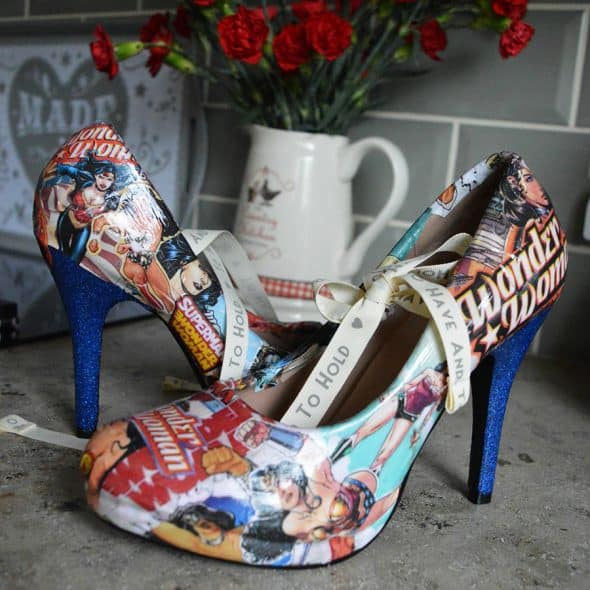 Comic Book Shoe Zone Custom Wonder Woman Heels Gift for Girlfriend Comic Book Shoe Zone Custom Wonder Woman Heels Gift for Girlfriend