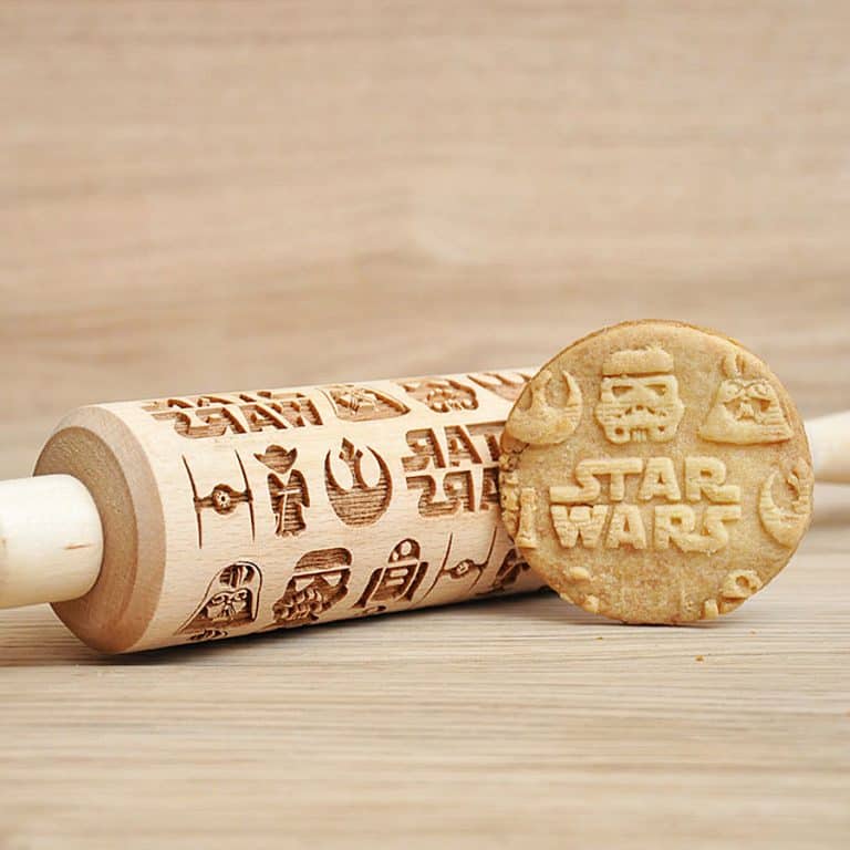 Favourite Cookies Star Wars Engraved Rolling Pin Good for Bakers