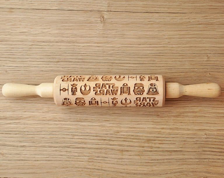 Favourite Cookies Star Wars Engraved Rolling Pin Nice for Cookie Lover