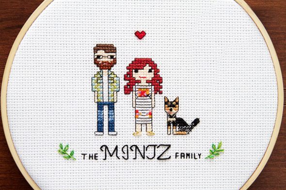 Northern Bumble Custom Cross Stitch Couple Portrait Gift Idea for Anniversaries Northern Bumble Custom Cross Stitch Couple Portrait Gift Idea for Anniversaries