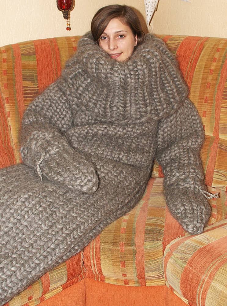 Strickolino Knitted Turtleneck Sleeping Bag Knitted from Pure Wool