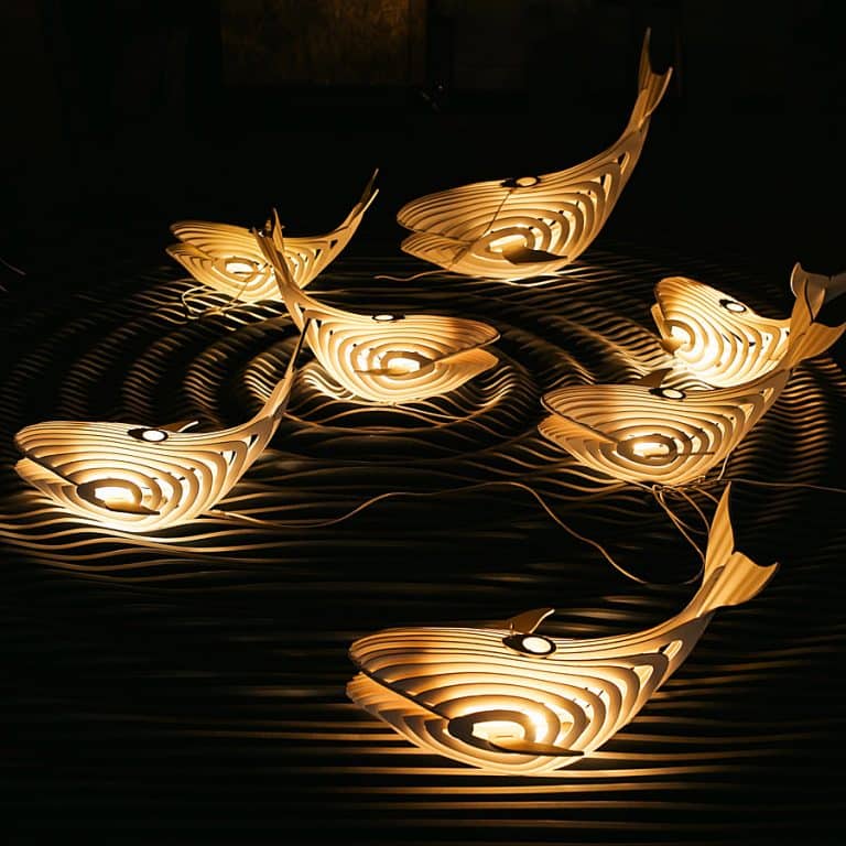ESSE Boutique Wooden Whale Lamp Great Interior Design