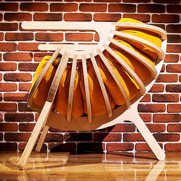 Ipatov Style Wooden Chair Made from High Quality Plywood with Pillow