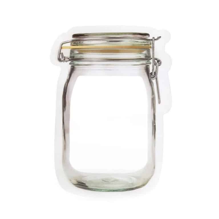 Kikkerland Zipper Bags Realistic Jar Look