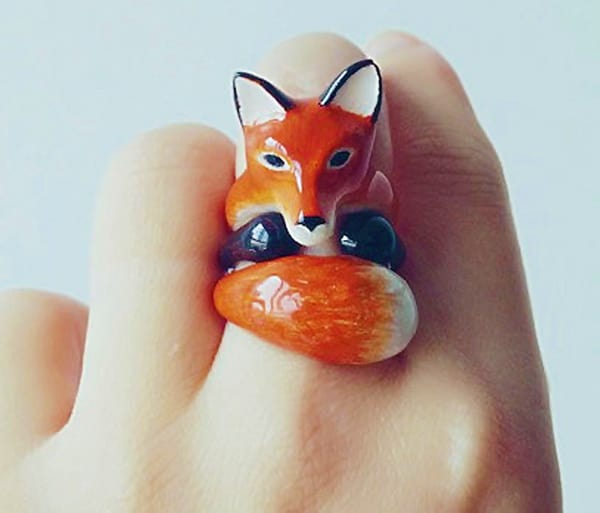 Mary-Lou-Bangkok-Orange-Fox-3-Piece-Ring-Set-Handmade-Cute-Jewelry
