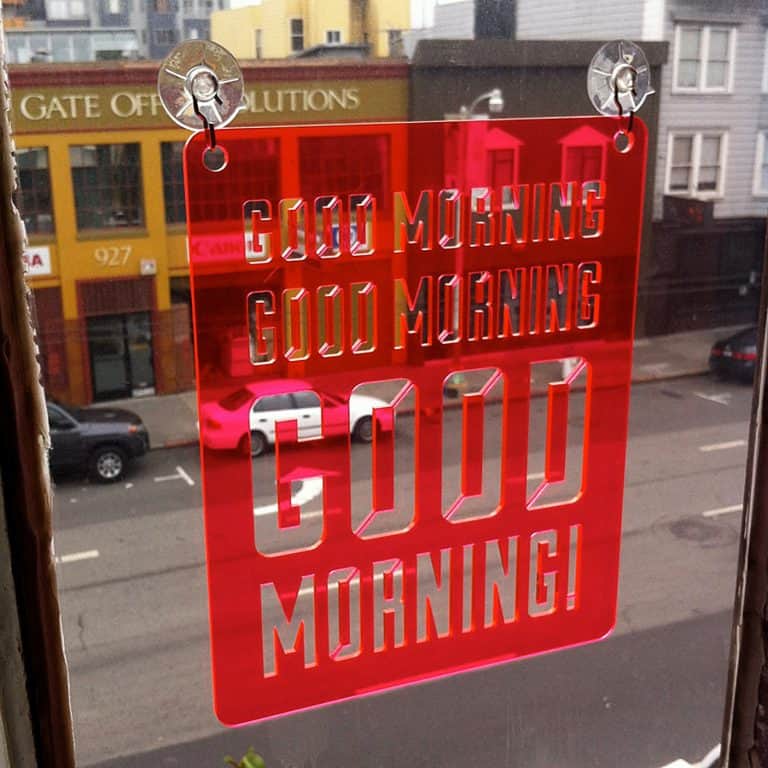 Moonish Goods Good Morning Typographic Sun Catcher Novelty Item
