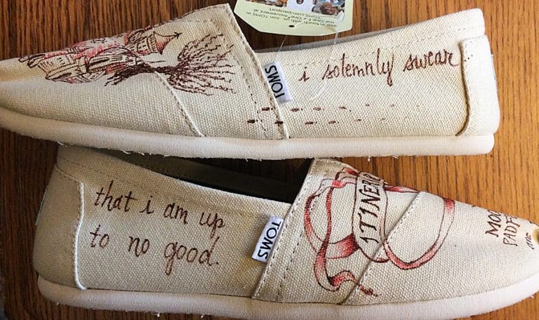 Shoe Designs By Allison Mischief Managed Toms Handmade Item
