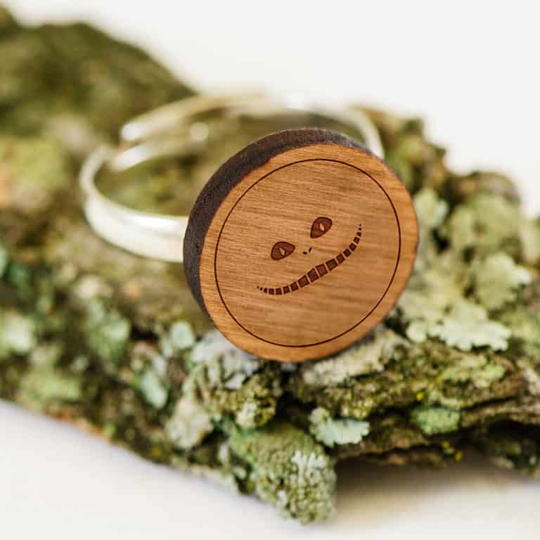 Wooden Accessories Co. Wooden Cheshire Cat Ring Fashionable Ring