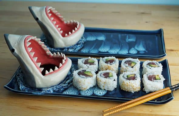 Avi Ceramics Shark Sushi Plate Novelty Item Avi Ceramics Shark Sushi Plate Novelty Item