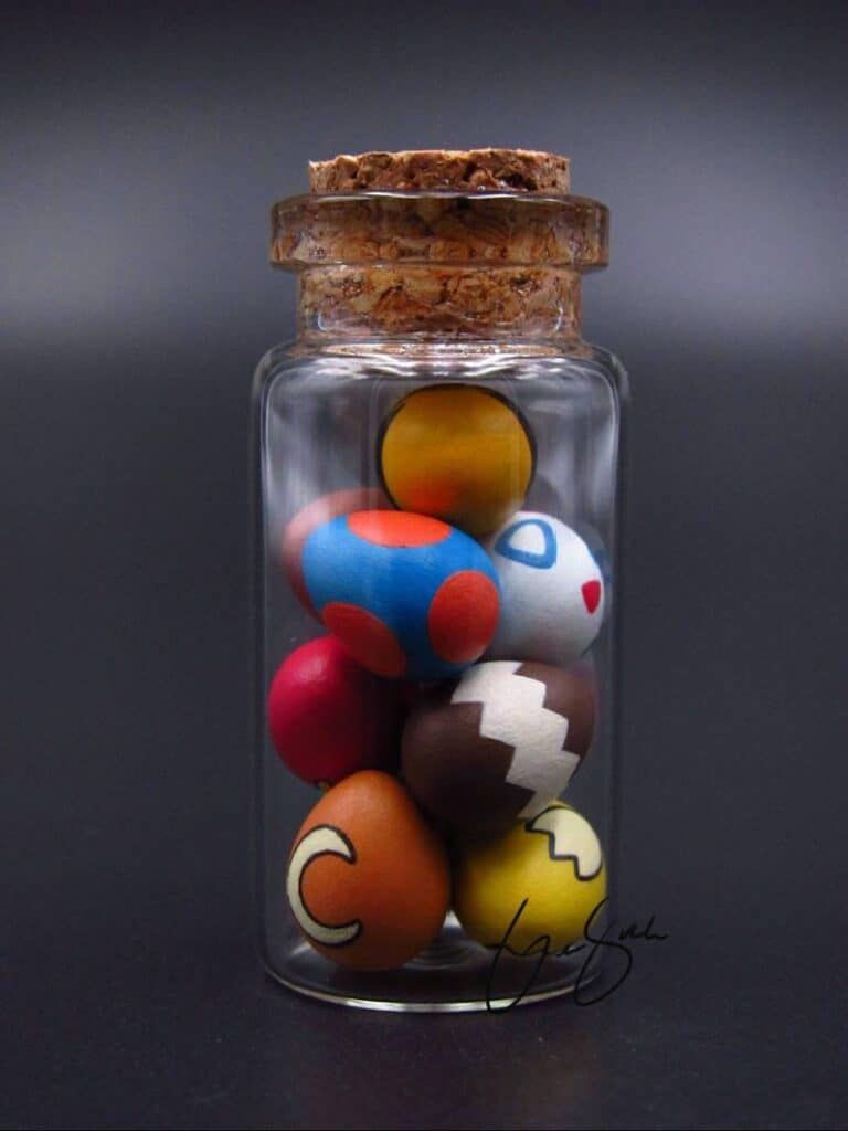 Clay Keep Little Glass Jar of Pokemon Eggs Cool Geek Gift Idea
