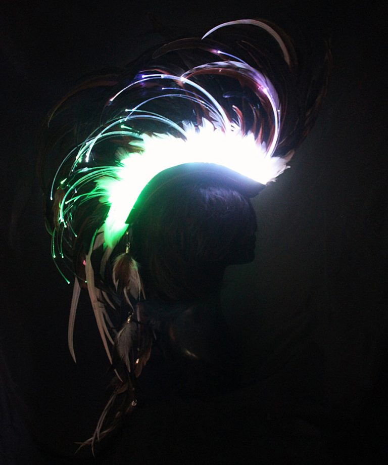 Playaborn Warrior Feather Mohawk Illuminating Headpiece