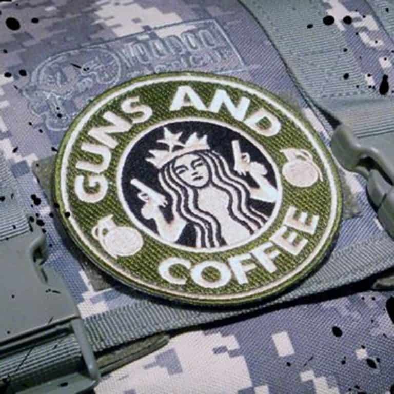 Tactical Textile Guns and Coffee Velcro Morale Military Patch Made from Nylon