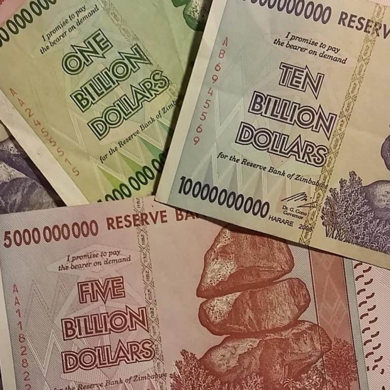 Collect Billions Billion Dollar Bills from Zimbabwe Worthless Cash