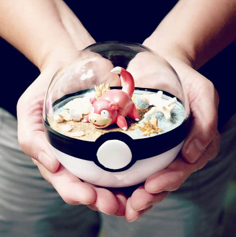 The Vintage Realm Poke Ball Terrarium Made from Diorama Crafting Supply