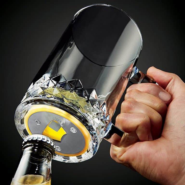 brookstone-pop-n-pour-beer-mug-with-opener-bottler-opener
