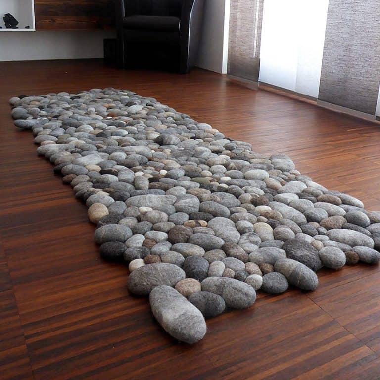 Fluss Design Felt Stone Carpet Hand Felted