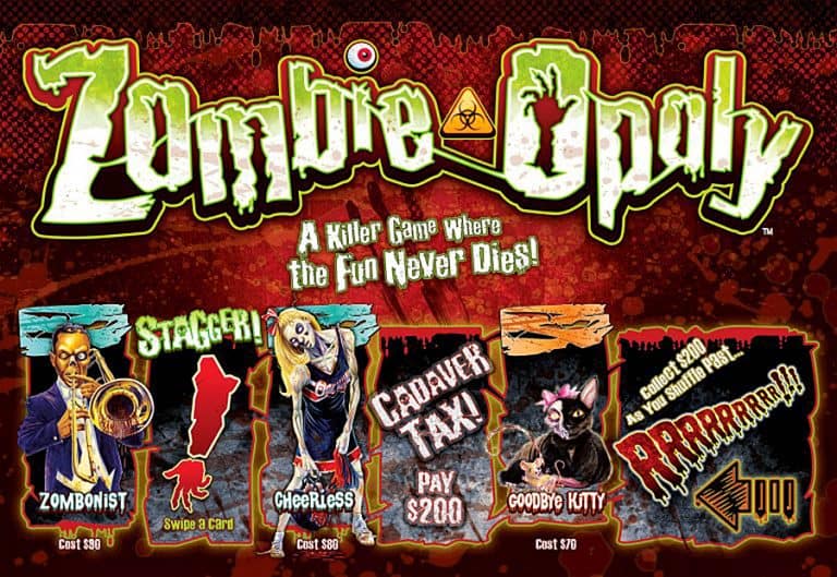 Late for the Sky Zombie-Opoly Board Game Classic