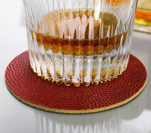 Owen & Fred NFL Football Leather Coasters Water Resistant Owen & Fred NFL Football Leather Coasters Water Resistant