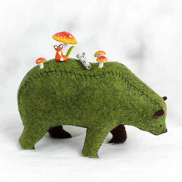 Past Your Porchlight The Fox and the Bear Soft Sculpture Handcrafted Past Your Porchlight The Fox and the Bear Soft Sculpture Handcrafted