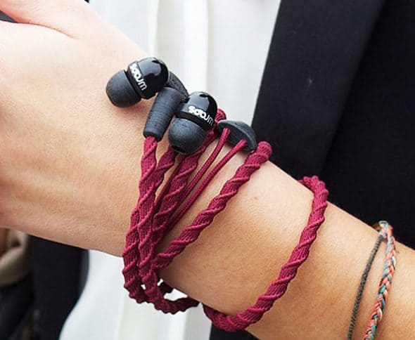 Wraps Wearable Braided Wristband Headphone Bracelet Maroon Wraps Wearable Braided Wristband Headphone Bracelet Maroon