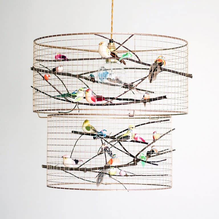 Kekoni Copper Double Birdcage Pendant Light Chandelier Made From Copper