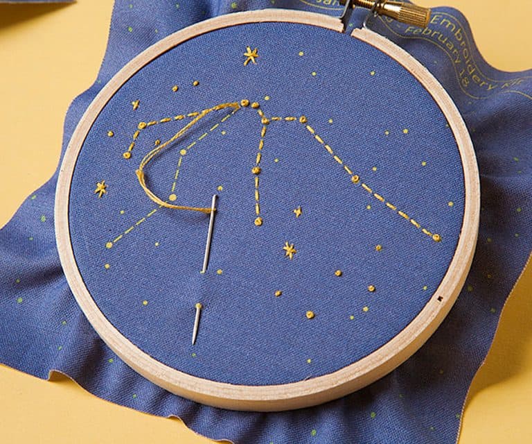 Miniature Rhino Zodiac Embroidery Kit Wall Decoration